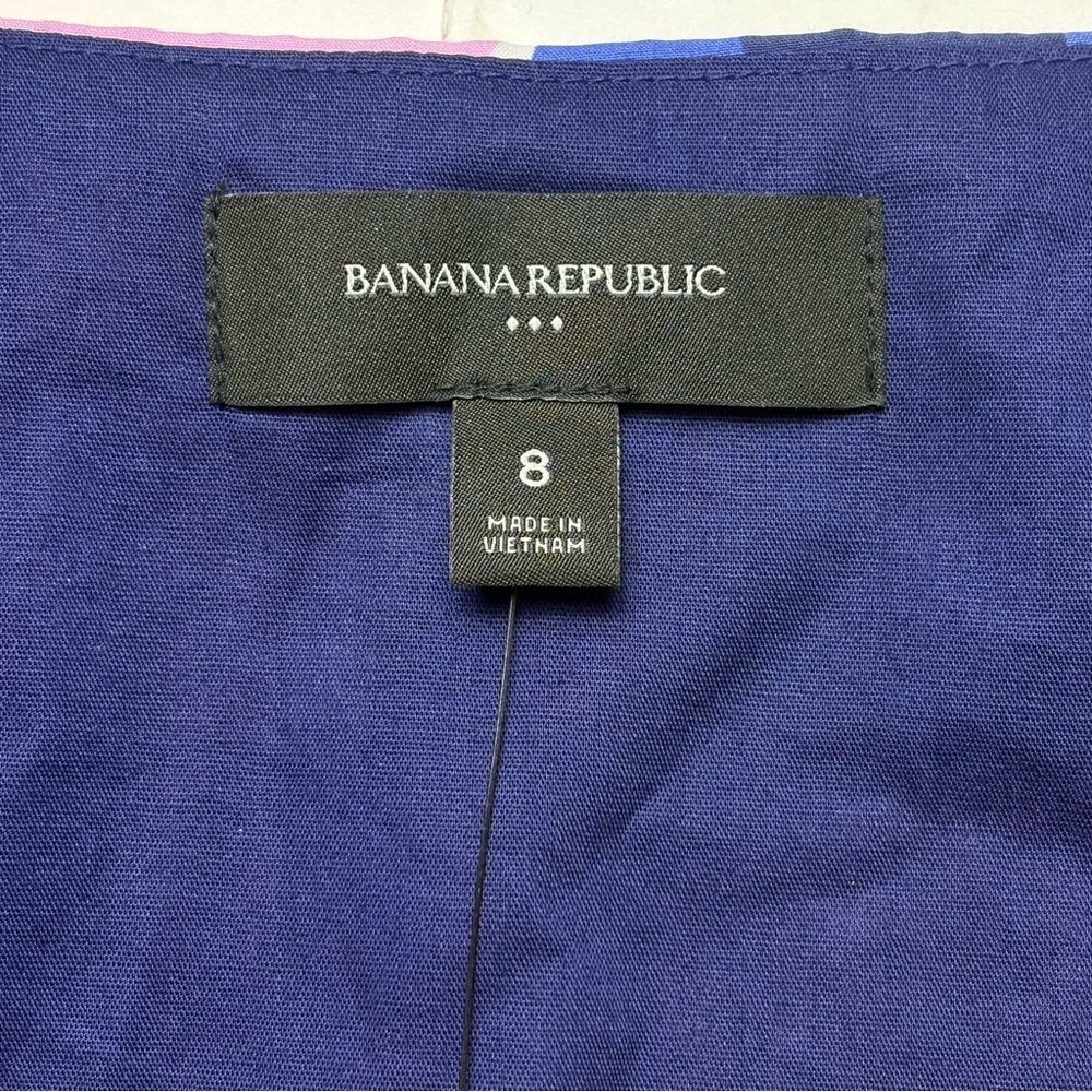 NEW Banana Republic Fitted Poplin Top Size 8 Crop Vibrant Floral Print - Picture 9 of 12